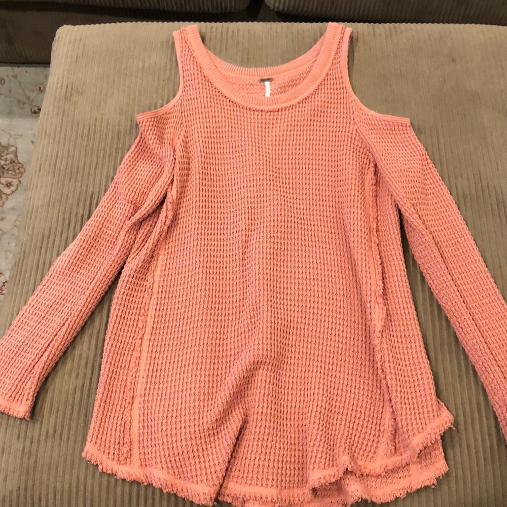 Peach Free people thermal sweater